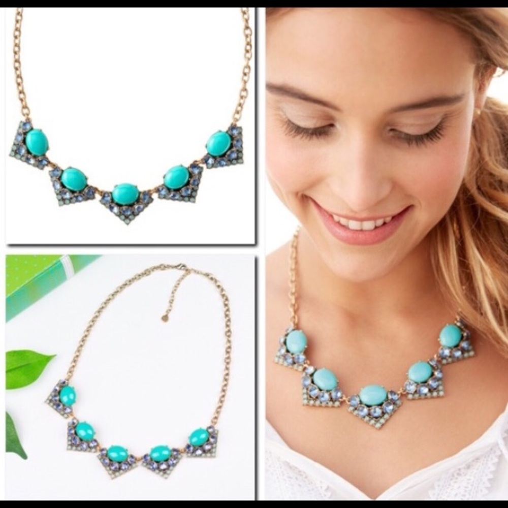 Stella & Dot | Art Deco Style Blue & Green Crystal Adorned Statement Nec… - Picture 9 of 13